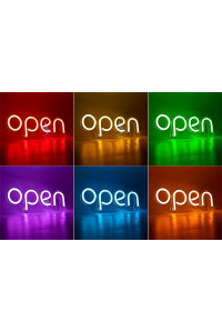Неоновая вывеска "OPEN" RGB синхронно вся вывеска (с контроллером)
