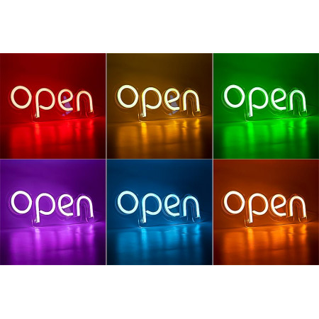 Неоновая вывеска "OPEN" RGB синхронно вся вывеска (с контроллером)