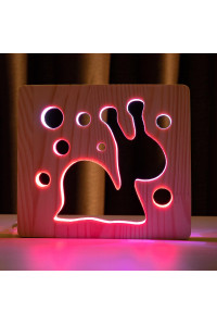 Светильник ночник из дерева LED "Улитка" с пультом и регулировкой цвета, RGB