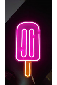 Неоновая вывеска Мороженое на палочке (230х500)