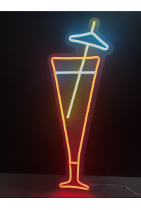 Неоновая вывеска Коктейль с зонтиком (180х500)