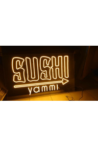 Неоновая вывеска суши бара (1000х600)