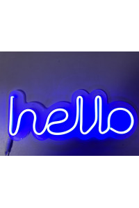 Неоновая вывеска Hello (380х150)