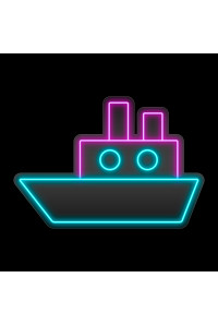 Неоновая вывеска Корабль (500x345)
