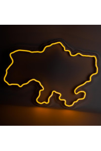 Неоновая вывеска Карта Украины (500х350)