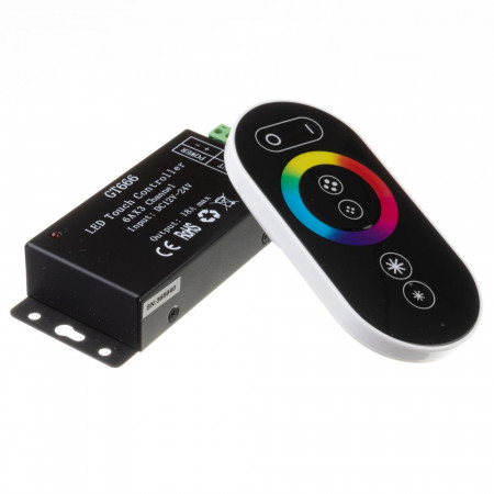 Контроллер черный RGB 18A-216Вт, (6 кнопок)