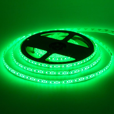 Led лента зеленая 12V smd2835 120LED/m IP65, 1м