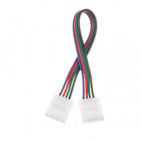 Коннектор для LED ленты RGB 12В 10мм провод+2 зажима