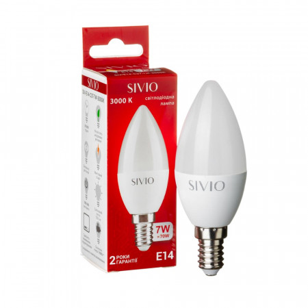 Led лампа SIVIO теплая белая 7W E14 C37 3000K
