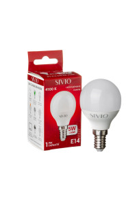 Led лампа SIVIO нейтральная белая 5W E14 G45 4100K