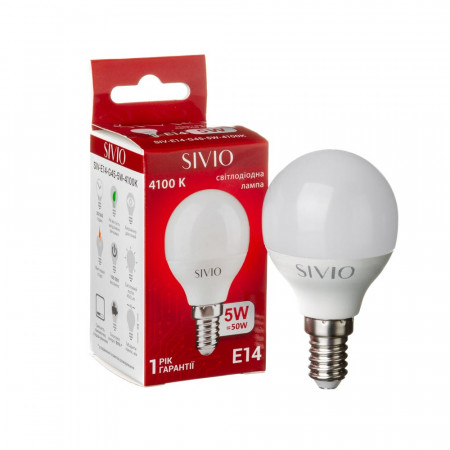 Led лампа SIVIO нейтральная белая 5W E14 G45 4100K