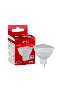 Led лампа SIVIO теплая белая 6W GU5.3 MR16 3000K