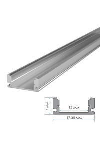 Профиль для LED лент накладной Пф-15 (комплект с полумат.рассеивателем) 2м