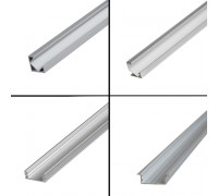 Профиль для LED лент накладной ПФ-16 полуматовый рассеиватель (комплект) 1м