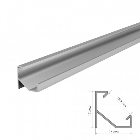 Профиль для LED лент без покрытия накладной ПФ-20 1м