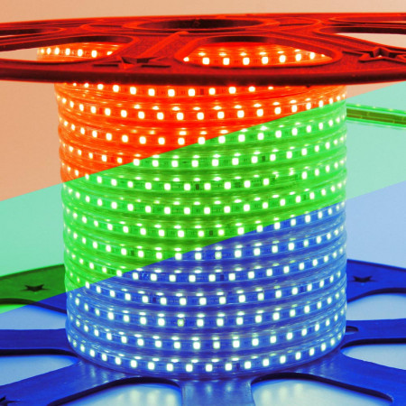 Led лента 220V rgb smd5050 10W/m 60LED/m IP65, 1м