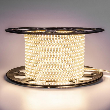 Led лента белая теплая 220V AVT smd2835 120LED/m 4Вт/m IP65, 1м