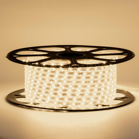 Led лента белая теплая 220V smd2835 120LED/m 12Вт/m IP65, 1м
