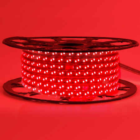 Led лента красная 220V smd2835 120LED/m 12Вт/m IP65, 1м