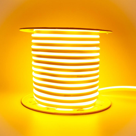 Led неон желтый AVT 220V smd2835 120LED/m 7Вт/m IP65, 1м