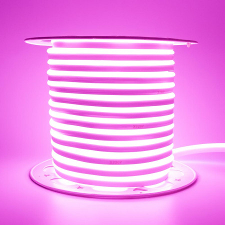 Led неон розовый AVT 220V smd2835 120LED/m 7Вт/m IP65, 1м