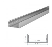 Профиль для LED лент накладной ПФ-25 полуматовый рассеиватель (комплект) 2м