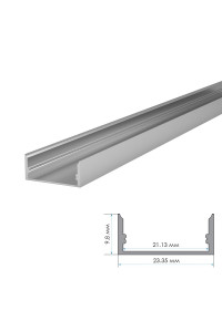 Профиль для LED лент накладной ПФ-25 полуматовый рассеиватель (комплект) 2м
