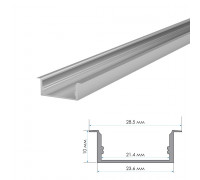 Профиль для LED лент накладной ПФ-26 полуматовый рассеиватель (комплект) 2м