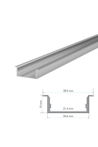 Профиль для LED лент накладной ПФ-26 полуматовый рассеиватель (комплект) 2м