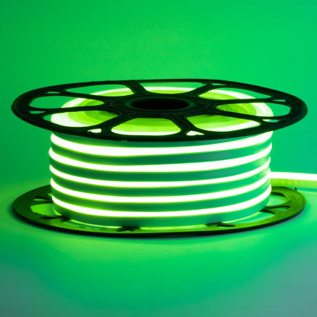 Led неон зеленый AVT-1 220V smd2835 120LED/m 7Вт/m IP65, 1м