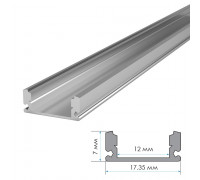 Профиль для LED лент накладной ПФ-15 полуматовый рассеиватель (комплект) 2м