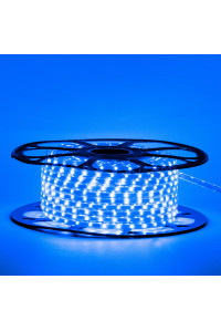 Мигающая led лента синяя 220V smd2835 48LED/m 6Вт/m IP65, 1м