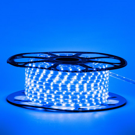 Мигающая led лента синяя 220V smd2835 48LED/m 6Вт/m IP65, 1м