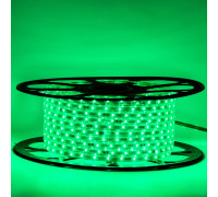 Мигающая led лента зеленая 220V smd2835 48LED/m 6Вт/m IP65, 1м