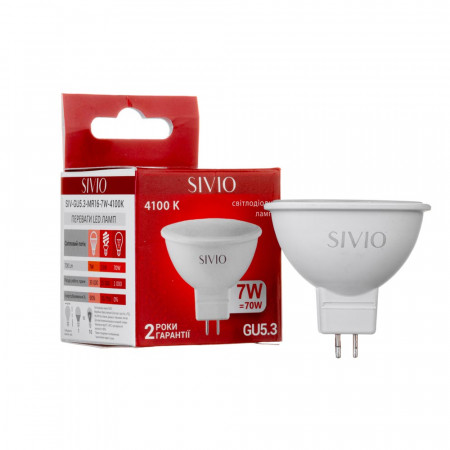 Led лампа SIVIO нейтральная белая 7W GU5.3 MR16 4100K