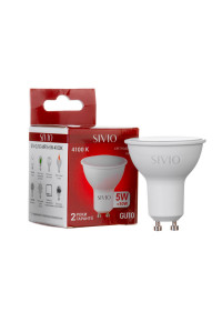 Led лампа SIVIO нейтральная белая 5W GU10 MR16 4100K