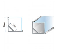 Профиль для LED лент угловой квадратный ПФ-15 (комплект с полумат.рассеивателем) 2м