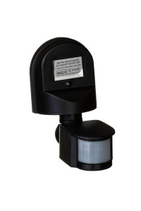 Датчик движения арматурный накладной черный 1200Вт 180 град.