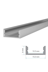 LED профиль ПФ-18/2 анодированный накладной матовый с рассеивателем (комплект) 2м