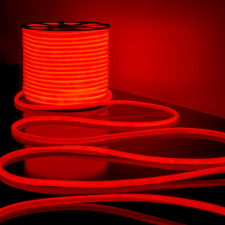 Круглая неоновая лента красная AVT 220V smd2835 120LED/м 7Вт/м IP65